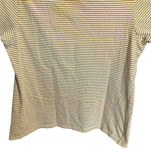 Pact Softspun V Neck Tee Shirt Organic Cotton Striped Yellow White Size Small - Picture 10 of 14